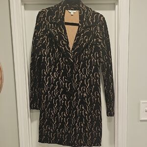 Cabi Nude Blazer wBlack Lace Overlay